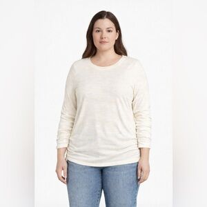 Sundance Yellow Striped Long Sleeve Gathered Top Size L